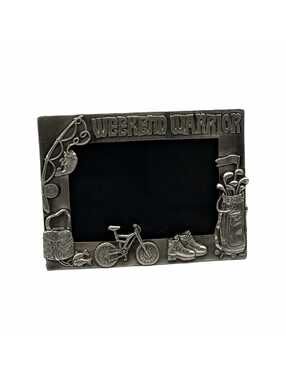Vintage Sixtrees “Weekend Warrior” Pewter Picture Frame – 4x6-Inch Photo